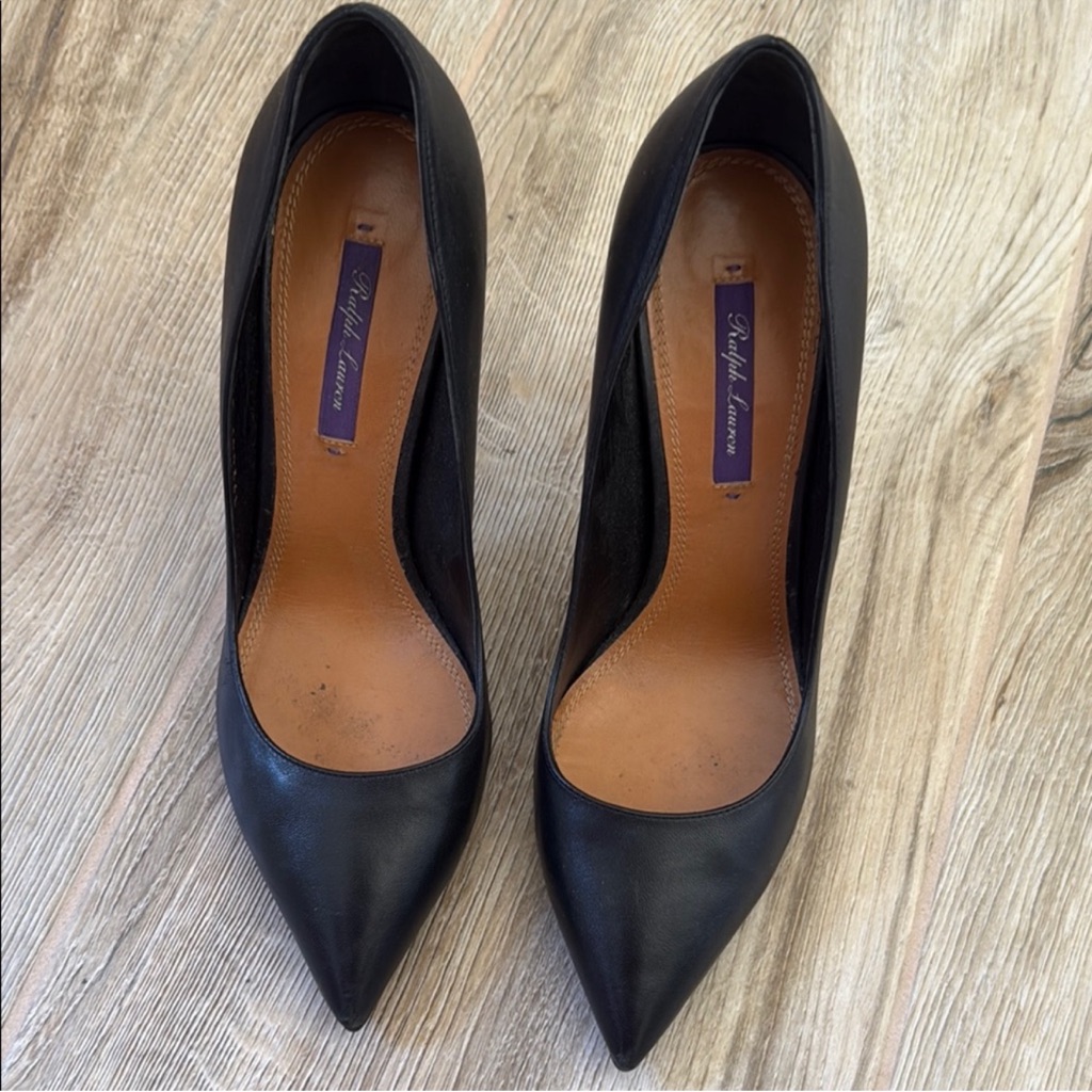 Ralph Lauren Blue And Black Stiletto Heels Timeless Elegance